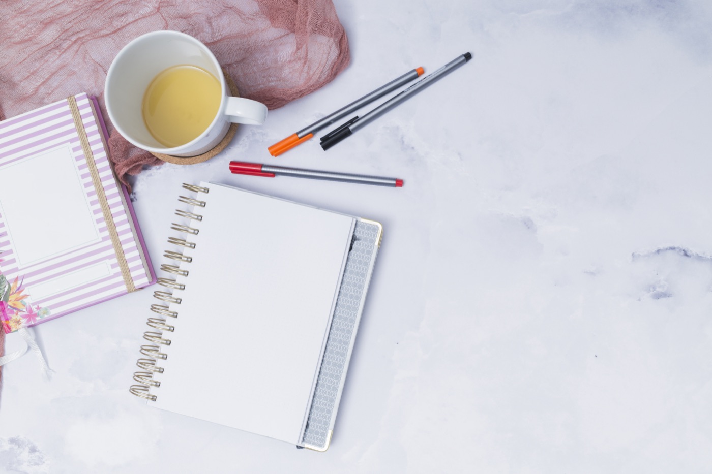 An open notebook on an office desk